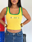 Cropped regata Brasil- Estilo com identidade