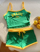 🇧🇷 Conjunto Cropped & Short Brasil Vibes