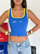 Cropped regata Brasil- Estilo com identidade
